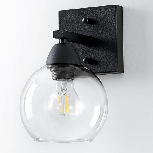 Bathroom Light Fixtures, 1-Light Matte Black Vanity Light by Unknown