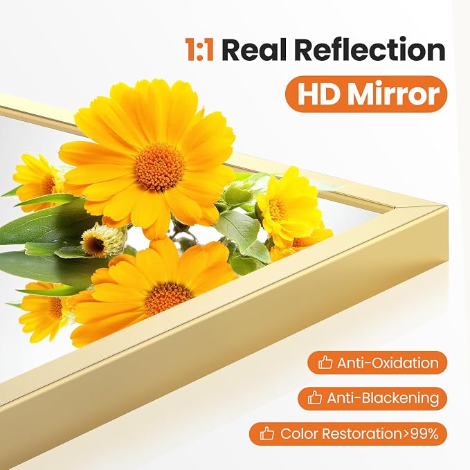 Sweetcrispy 20"x30" Arched Gold Bathroom Mirrors - Image 3