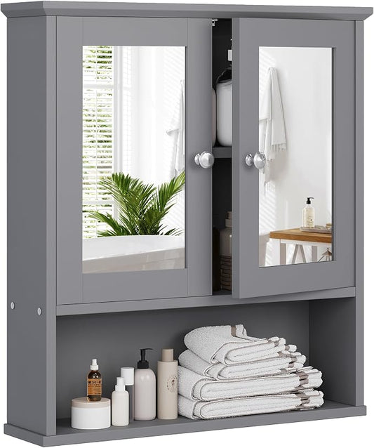 Bathroom Wall Cabinet with Mirror, Bathroom Mirror Cabinet Wall Mounted by Meilocar