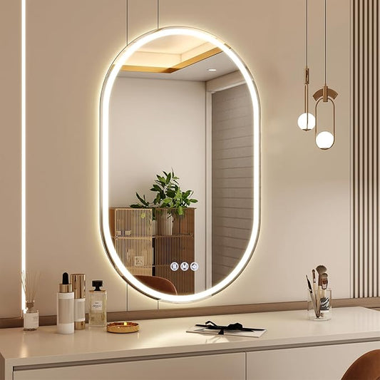 BEAUTYPEAK 36x24 LED Oval Bathroom Mirror by BEAUTYPEAK