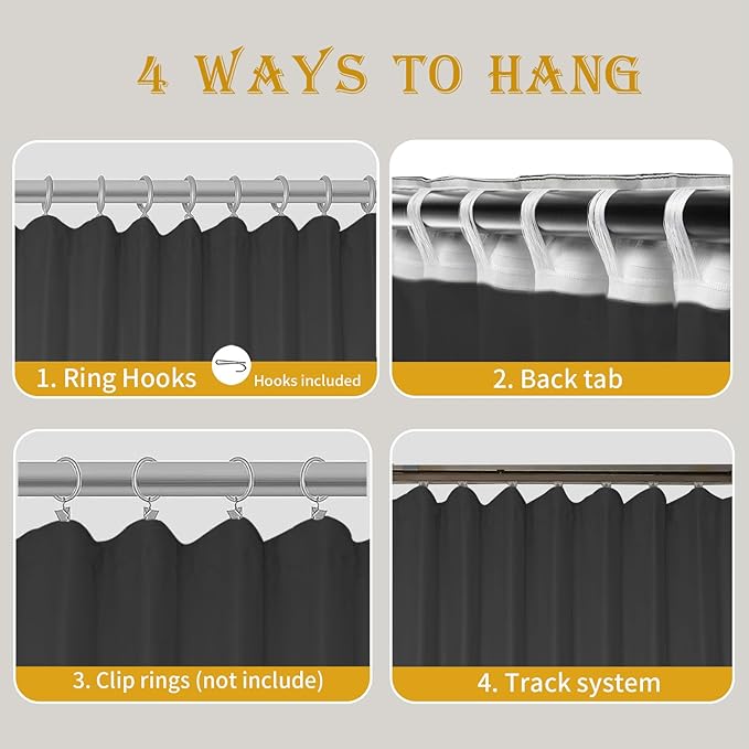 Room Divider Curtains for Ceiling Track Rod, 15 ft Wide x 7 ft Tall, 1 Panel - Image 3
