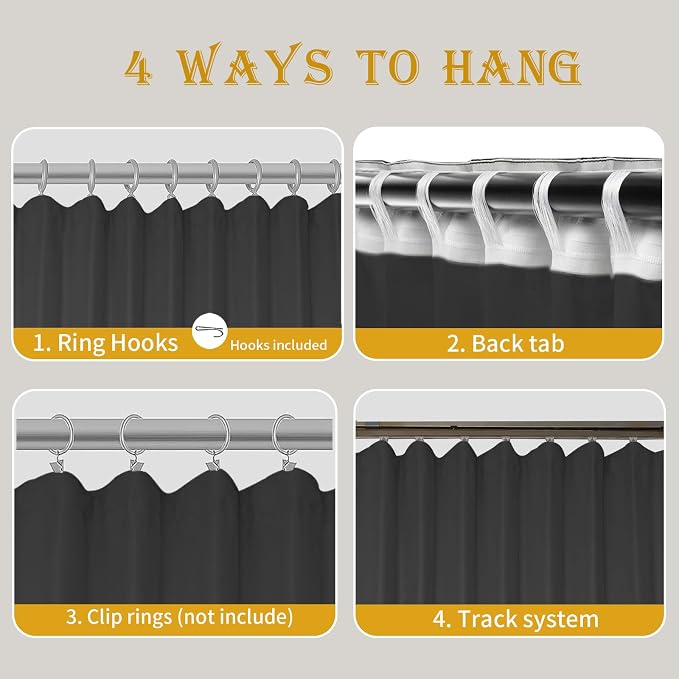 Room Divider Curtains for Ceiling Track Rod, 8.3 ft Wide x 7 ft Tall, 1 Panel - Image 3