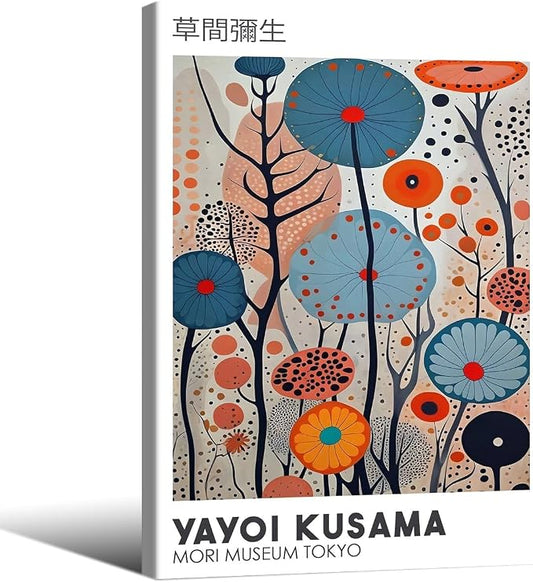 Yayoi Kusama Framed Wall Art 24x36in Vintage Japanese Painting Posters Tokyo by Heltrappe