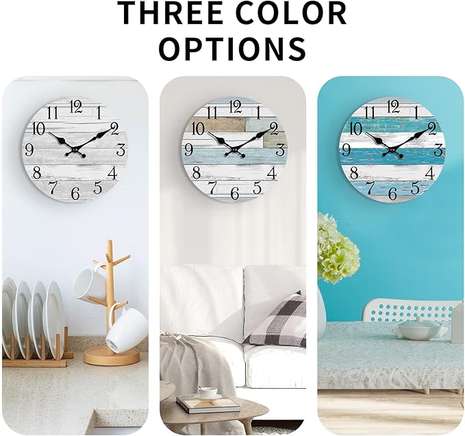 KECYET Wall Clock Battery Operated 18 Inch Large Silent Non Ticking Coastal - Image 3