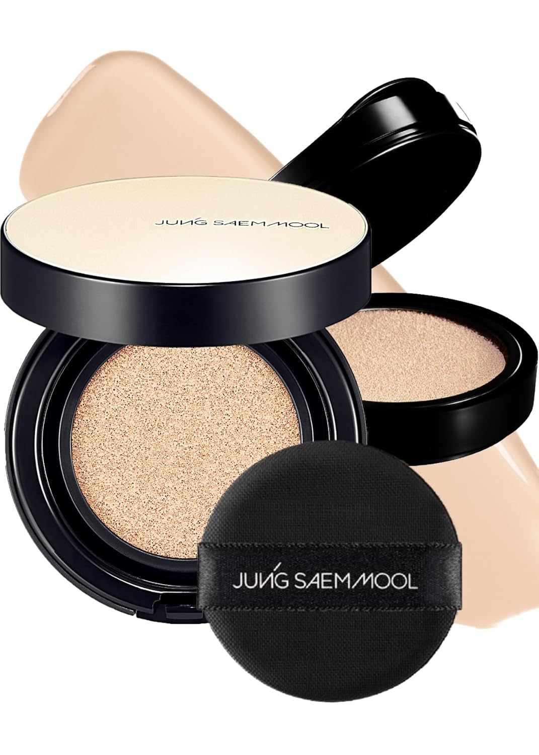 JUNG SAEM MOOL Essential Skin Nuder Longwear Cushion 0.98 Fl Oz (Fair Light), Refill Included, 24H Lasting Cushion Foundation with High Coverage, Semi-Matte Natural Finish, Korean Foundation Makeup