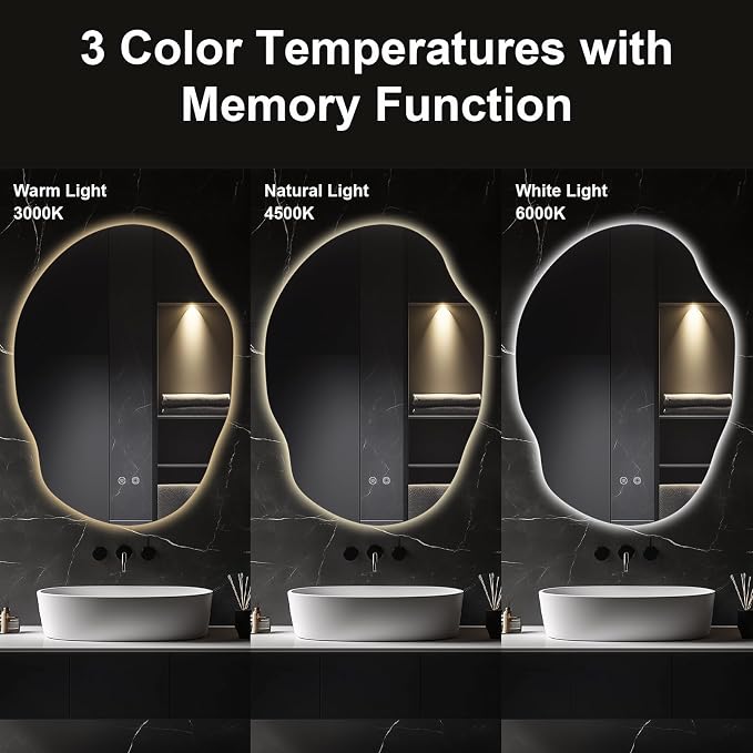 Asymmetrical LED Bathroom Mirror - Image 2