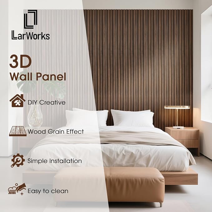 WPC Slat Wall Panels 8 Pack 96" x 8.2", Waterproof Fluted Wall Paneling - Image 2