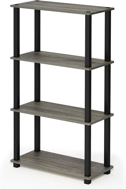 Furinno TURN-S-TUBE Storage Shelves, 4-Tier Book Shelf, Corner Shelf, Toolless by Furinno-FitsYourSpaceFitsYourBudget