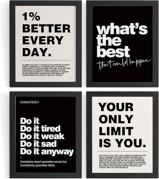 DSHFG Motivational Inspirational Office Wall Art Decor Prints Set of 4 by Unknown