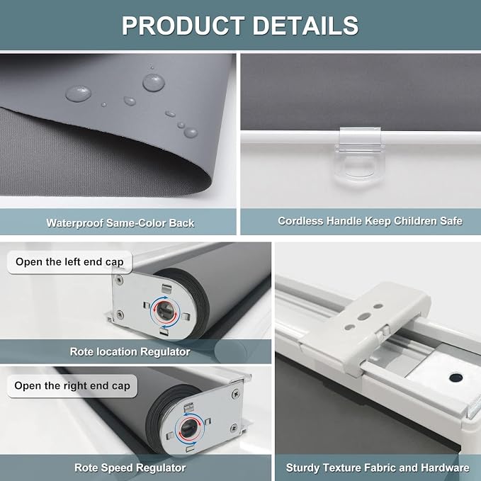 Customize Cordless Roller Shades Blackout Blinds - Image 7