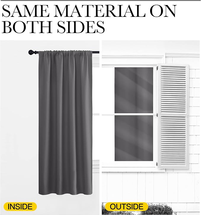 NICETOWN Grey Window Curtains for Bedroom - Image 7