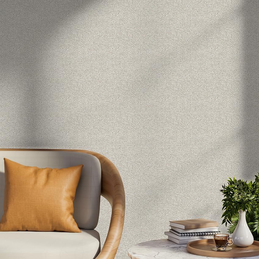 Grasscloth Textured Peel&Stick Wallpaper Slight Velvety Fabric - Image 6