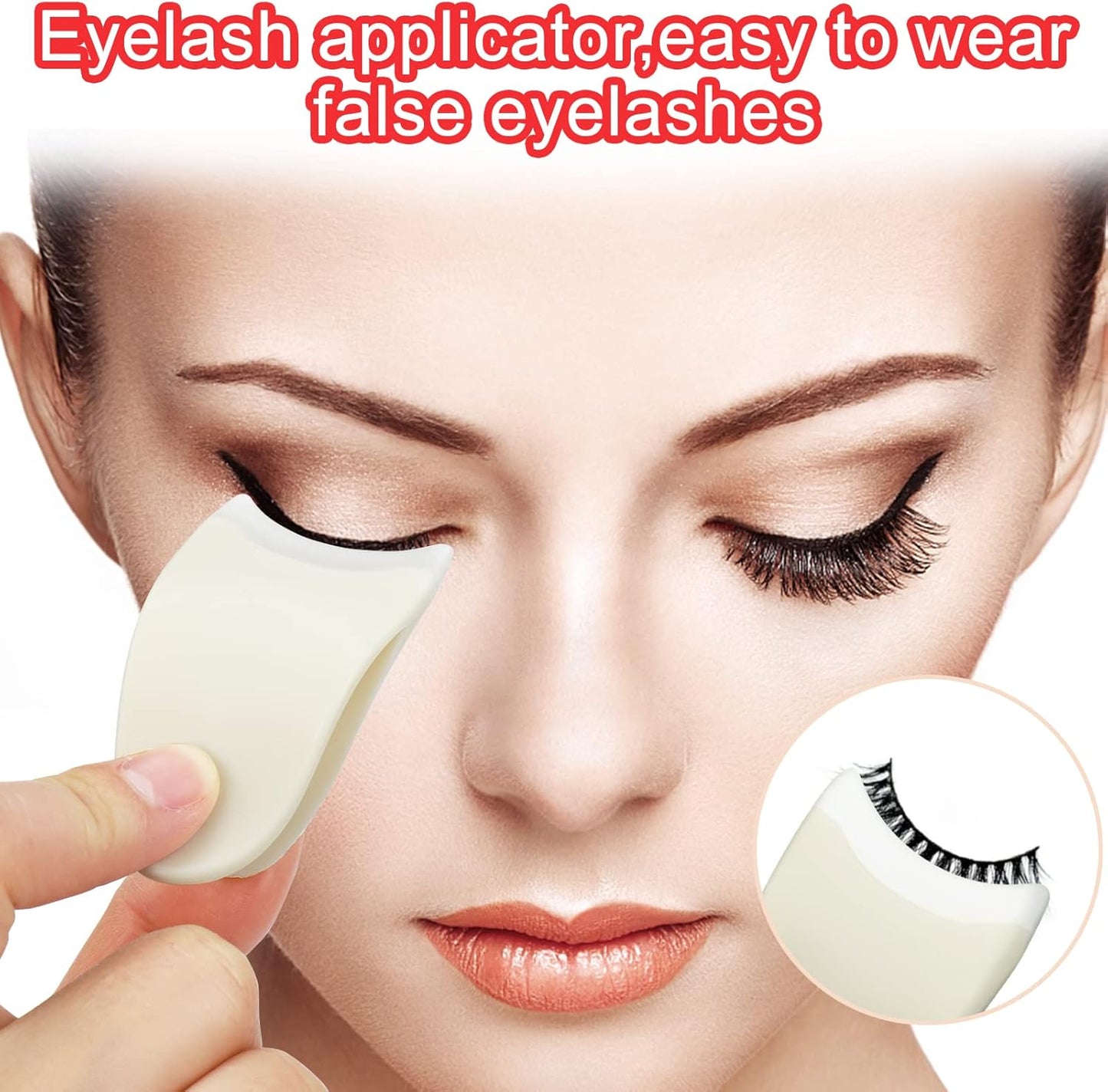 Juome 4 in 1 Eyelash Applicator Tool Kit, False Lash Clip Applicator Portable Eyelash Curlers Eyelash Separator Tool Mascara Comb Lash Buddy Set for Women Girls