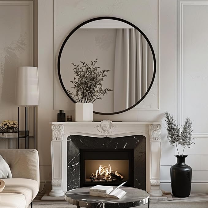 Sunniry Round Mirror 30 inch, Large Round Mirror, Circle Mirrors - Image 4