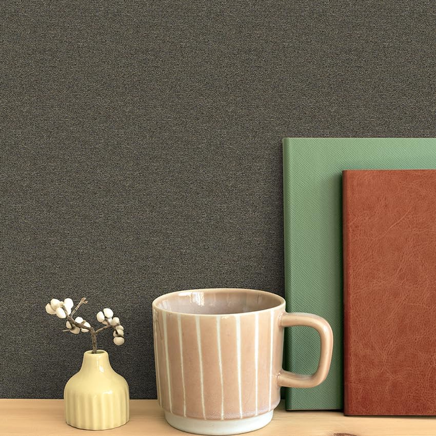 Grasscloth Textured Peel&Stick Wallpaper Slight Velvety Fabric - Image 5