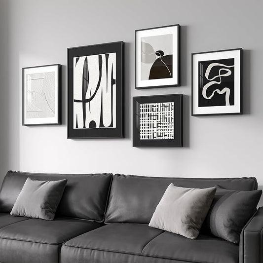Framed Black and White Abstract Wall Art by Cuspin