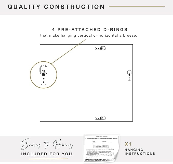 MCS Simplicity 22x28 Large Wall Mirror, Vertical & Horizontal Wall Hanging - Image 4