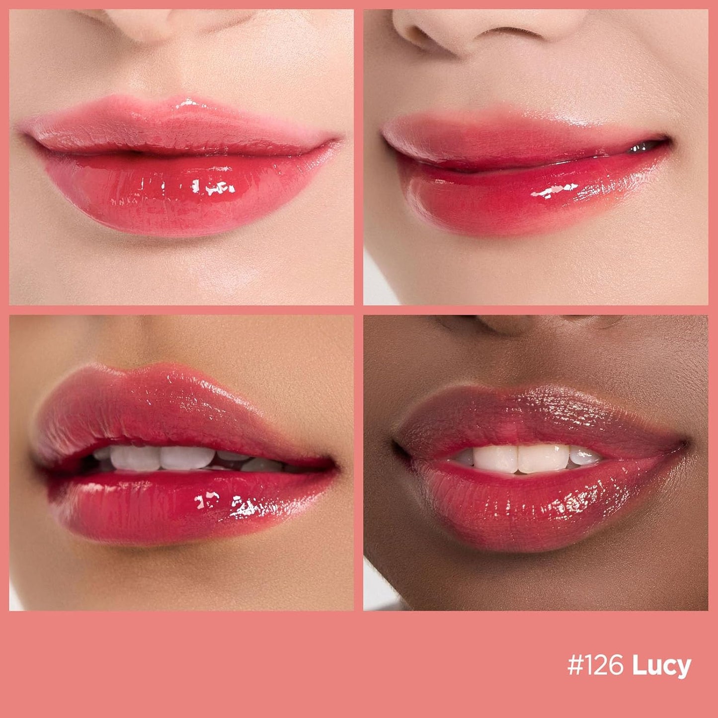 Laka Fruity Glam Lip Tint Mini, Glowing Lip Stain with Wide Color Spectrum, Hydrating & Lightweight Texture, Long-Lasting Bold Stain, Non-Sticky, Vegan, K-Beauty (#126 Lucy)