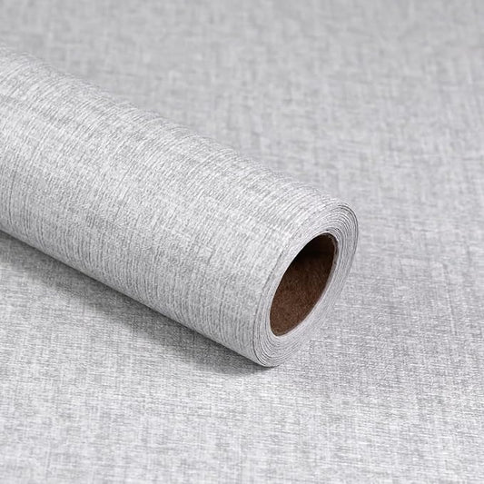 Grey Grasscloth Peel and Stick Wallpaper, Textured Vintage Contact Paper by MANONIRIA