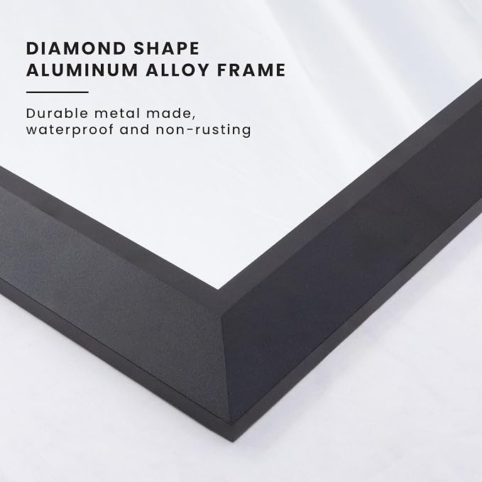 Amorho Bathroom Mirror Black, 55x40 Inch Thick Metal Framed Wall Mirrors - Image 6