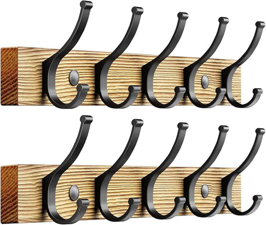 Optish Coat Rack Wall Mount, 16.5 Inches Wood Coat Hooks Wall Mount, Wall Coat by Optish