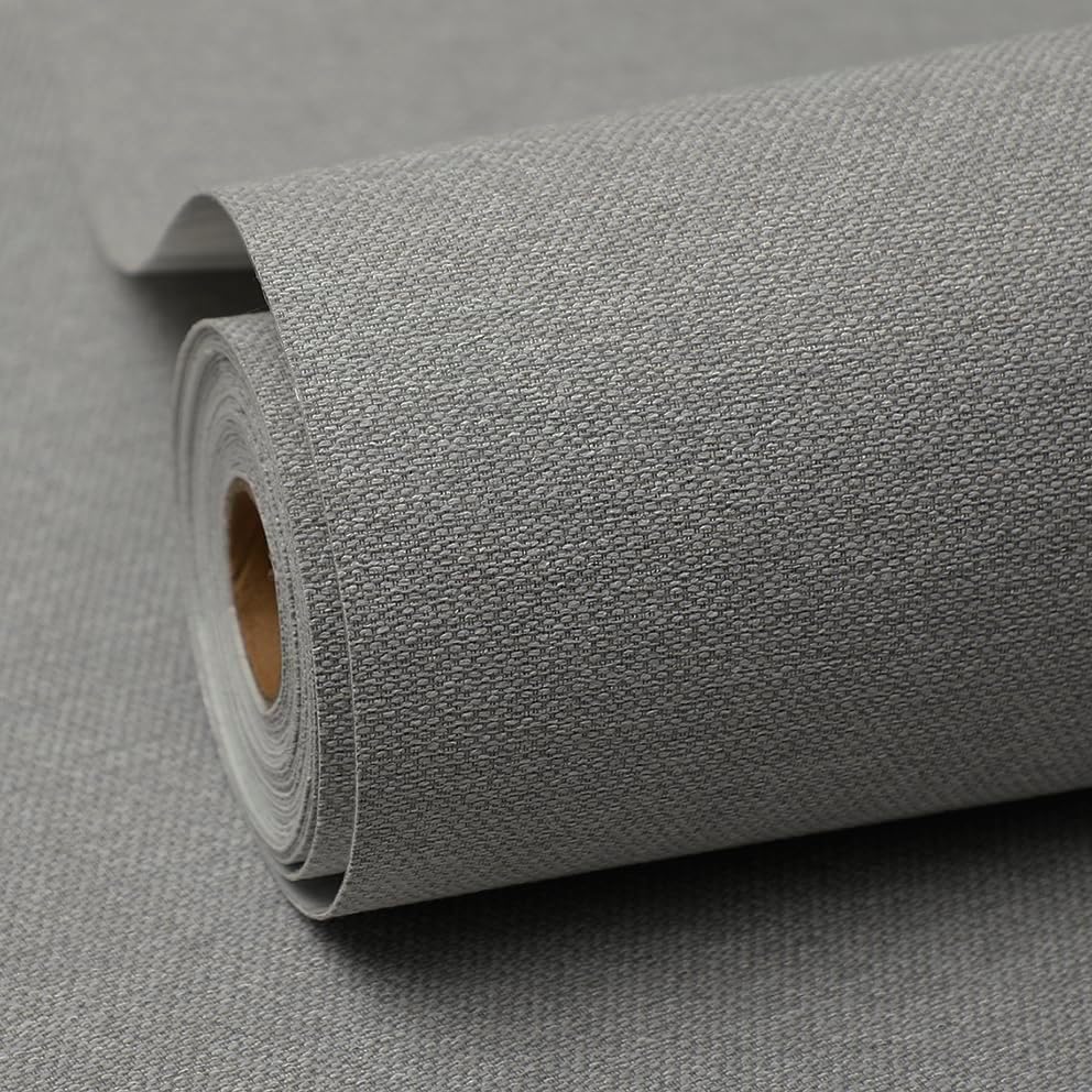 Grasscloth Textured Peel&Stick Wallpaper Slight Velvety Fabric by Unknown