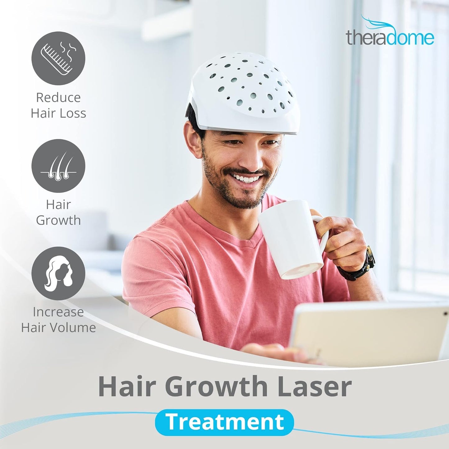 EVO Laser Hair Growth Helmet LH40 – 100% Laser, No Ineffective LEDs – FDA-Cleared Red Light Therapy for Hair Regrowth 4x Week – Made in the USA