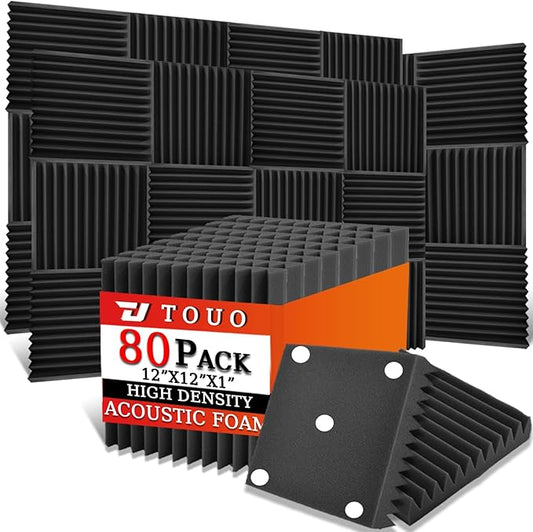 80 Pack Acoustic Panels – Sound Proof Foam Panels by TOUO