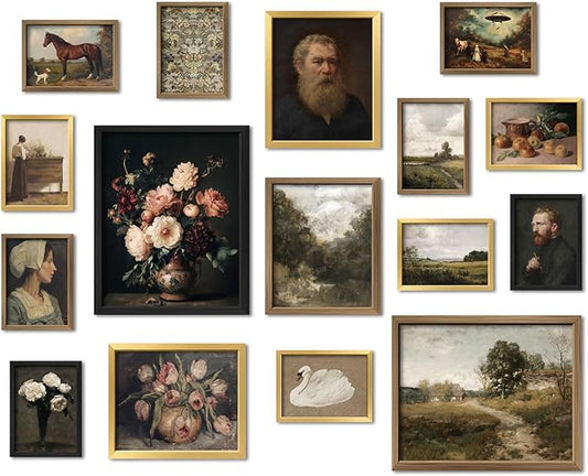 ANERZA 16 PCS Vintage Wall Art Decor, Moody Victorian Gothic Dark Academia by ANERZA