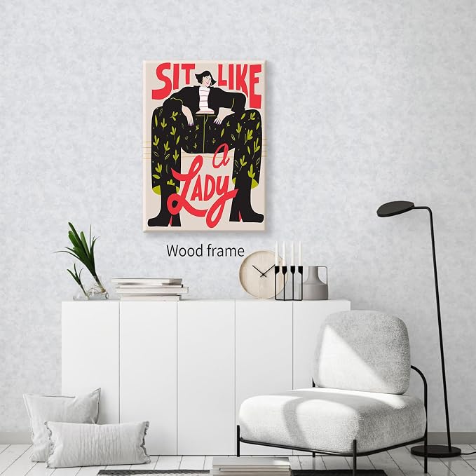 Funky Feminist Wall Art Vintage Trendy Equal Rights Canvas Poster 16x24 inch - Image 7