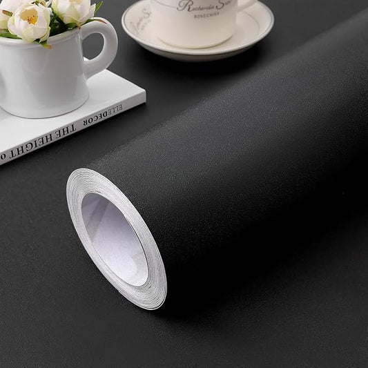 practicalWs Peel and Stick Wallpaper 15.7" x 118" Black Contact Paper by practicalWs