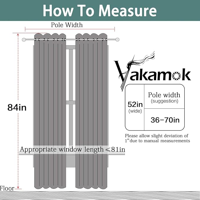 Yakamok 2 Thick Layers Pure White 100% Completely Blackout Curtains Thermal - Image 8