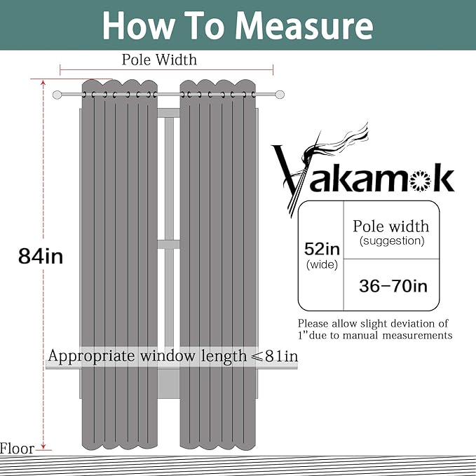 Yakamok 100% Blackout Curtains 84 Inches Long, 2 Thick Layers Heat and Full - Image 8