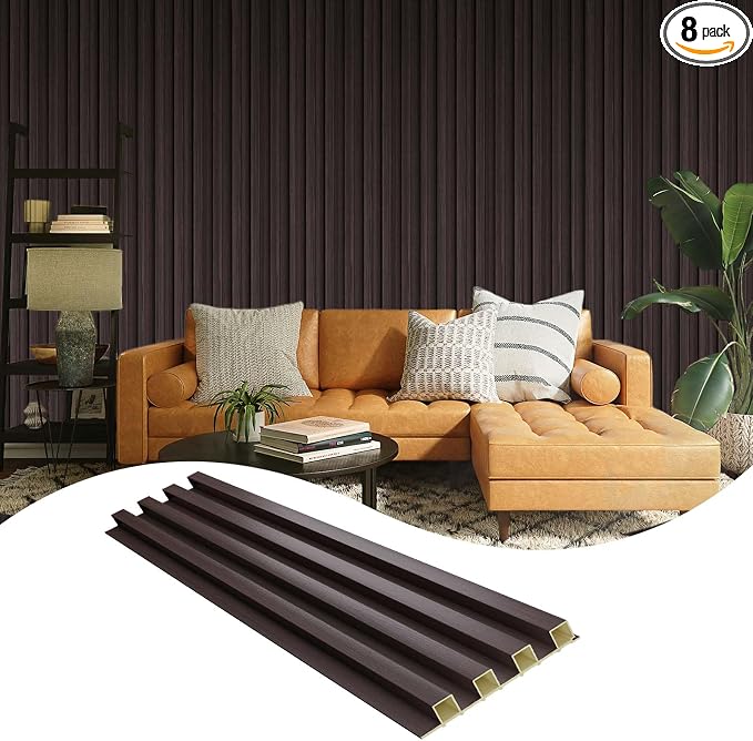 OUZUGIE WPC Acoustic Slat Wall Paneling, Living Room, TV Background, Study Room by OUZUGIE