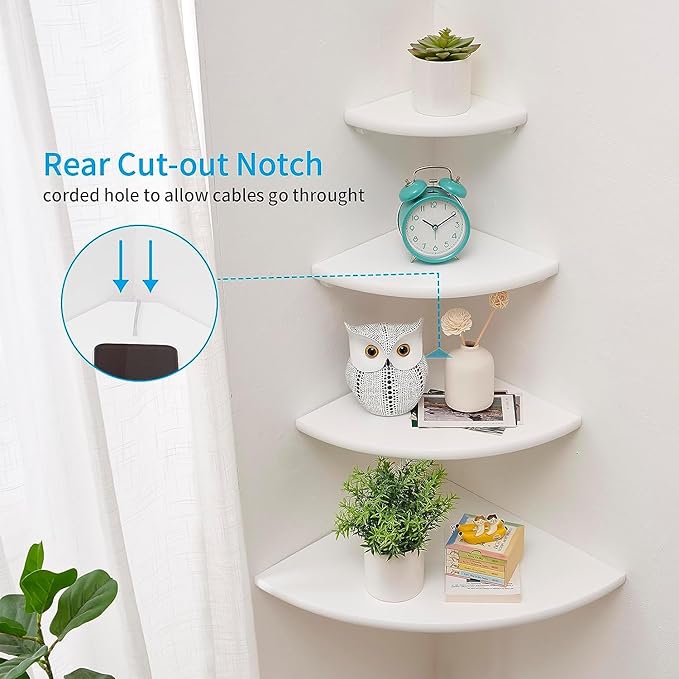 Corner Shelves, Round End Wall Mount - Image 2