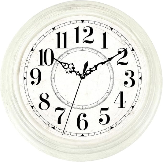 Vintage Wall Clock 13 Inch Quartz Silent Non-Ticking Analog Clock Battery by Comfytune