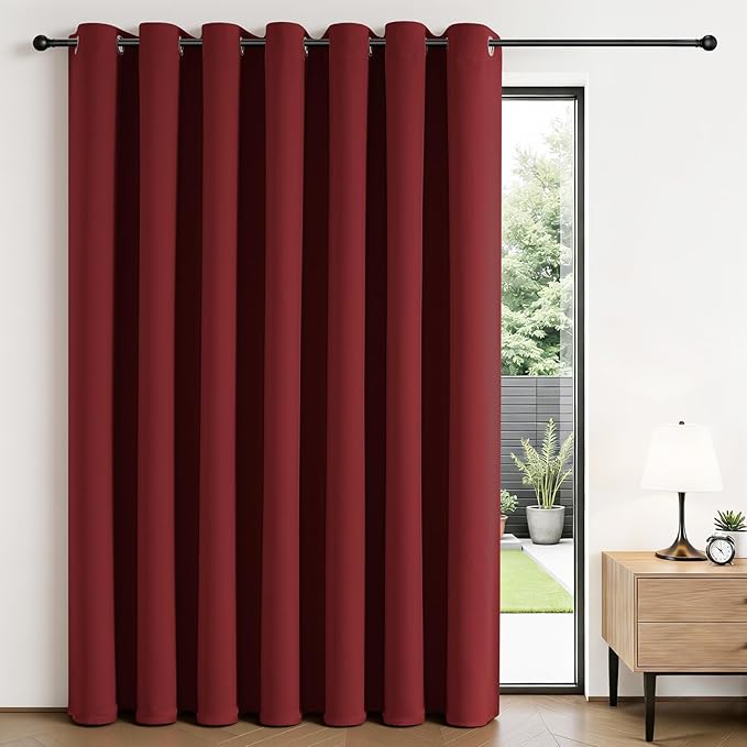 Joydeco Blackout Patio Sliding Door Curtains 84 Inches Long, Grommet Privacy by JOYDECO