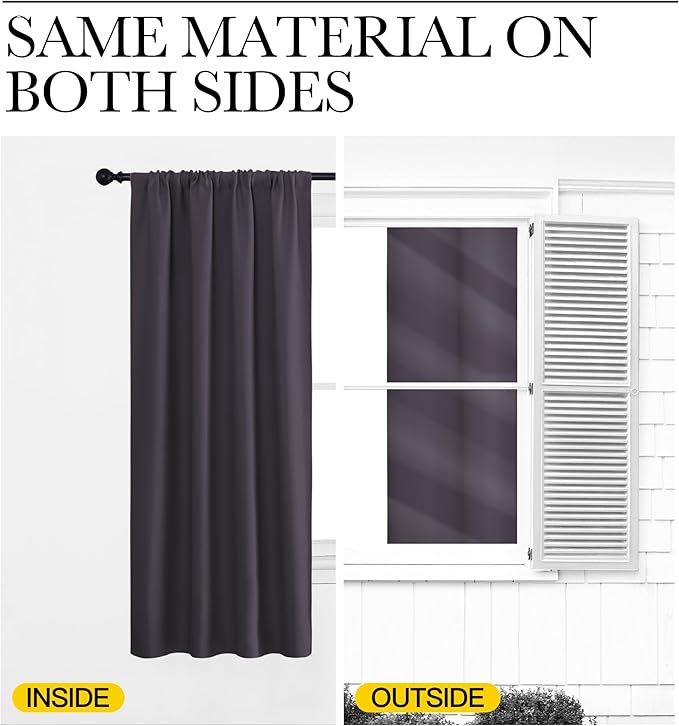 NICETOWN Blackout Curtains for Living Curtains, 52 by 63 Inch, Window Treatment - Image 5