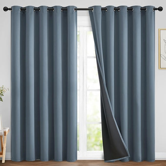 Yakamok 100% Blackout Lined Panels, Room Darkening Thermal Insulated Blackout by Yakamok