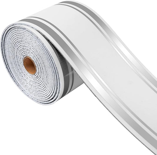 Thick Peel and Stick Baseboard Trim, 3.93" x 196.8" Wallpaper Borders, PVC+XPE by PGVALXOR