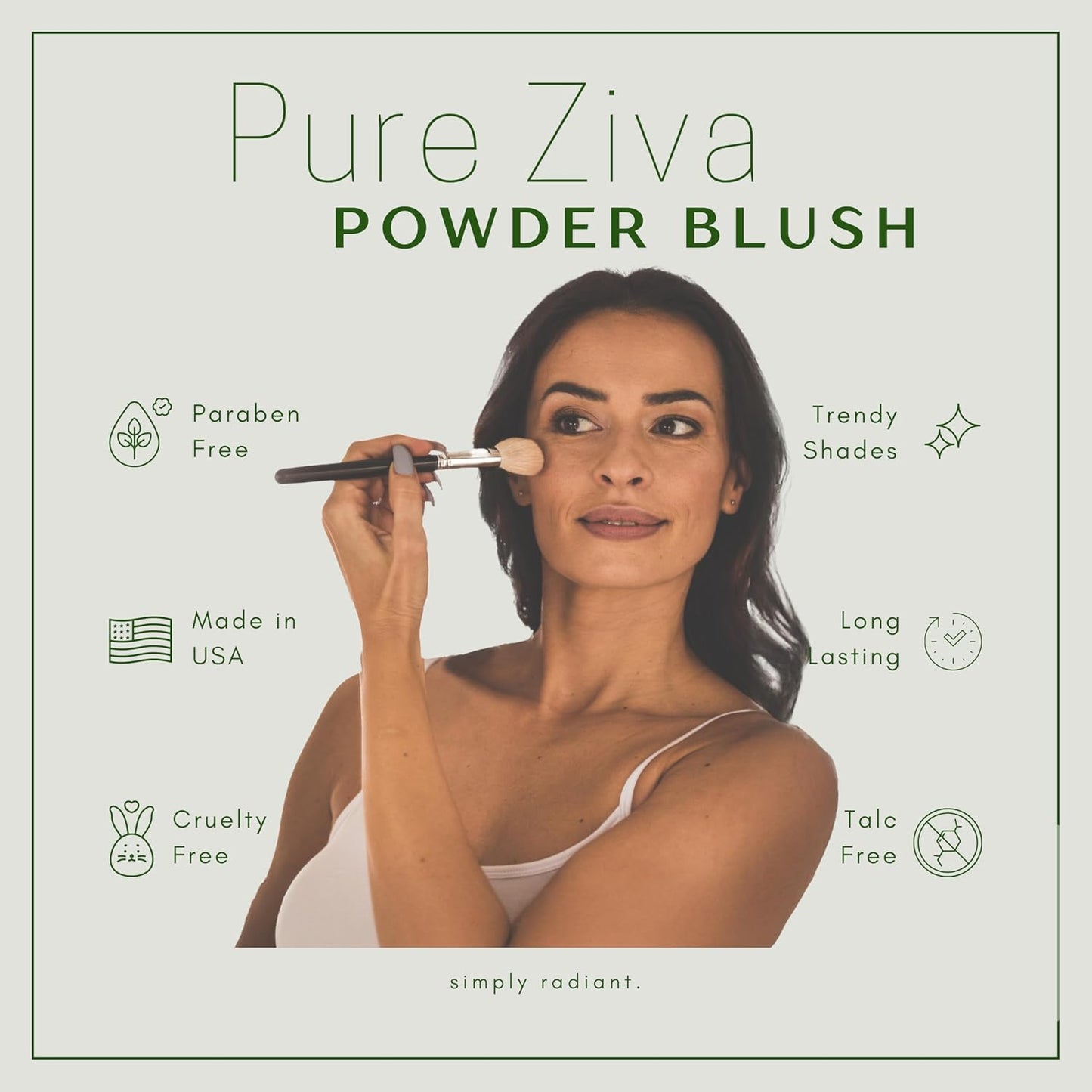 Georgia Peach Orange Tangerine Summer Blush Pressed Cheek Blush Color Contour Powder, Talc & Paraben Free, 4 Grams, No Animal Testing & Cruelty Free