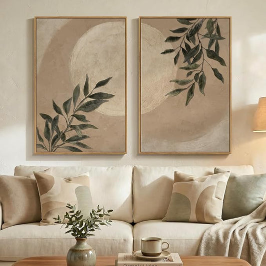 Large Framed Botanical Moon Wall Art by Cuspin