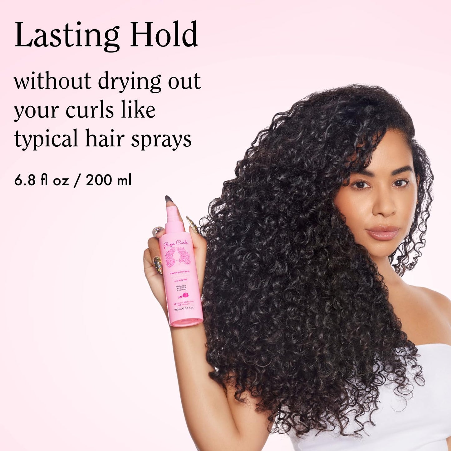 Rizos Curls Alcohol-Free Curl Hair Spray – Flexible Hold, Volume & Frizz Control – Adds Shine & Bounce for All Hair Types Wavy, Curly, Coily 1a–4c – Sulfate, Paraben & Alcohol-Free