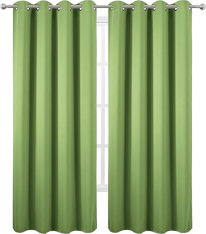LEMOMO Blackout Curtains 66 x 84 inch/Light Green Curtains Set of 2 - Image 2