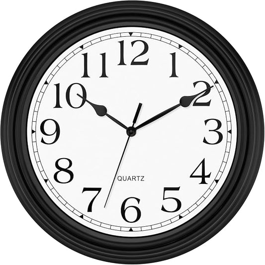 Foxtop 14 Inch Wall Clock Battery Operated Silent Non-Ticking Round Classic by Foxtop