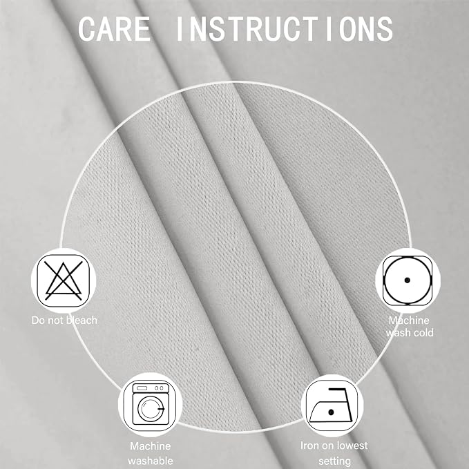 LEMOMO Light Grey Blackout Curtains 38 x 63 Inch Length/Set of 2 Curtain - Image 4