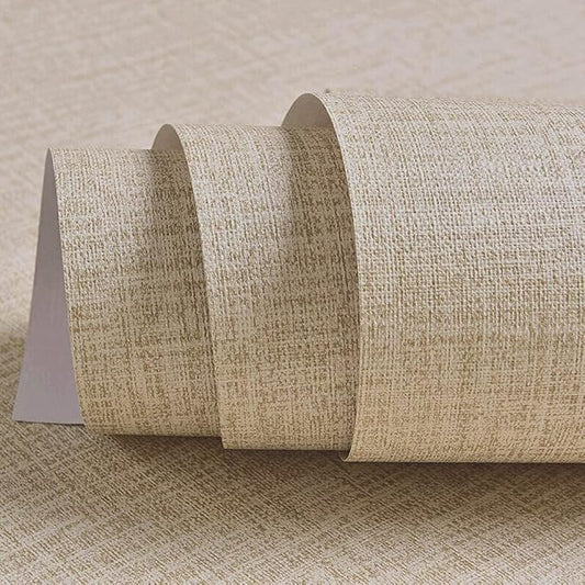 TANONE Khaki Contact Paper Peel and Stick 15.8 in X 118 in, Grasscloth Self by TANONE