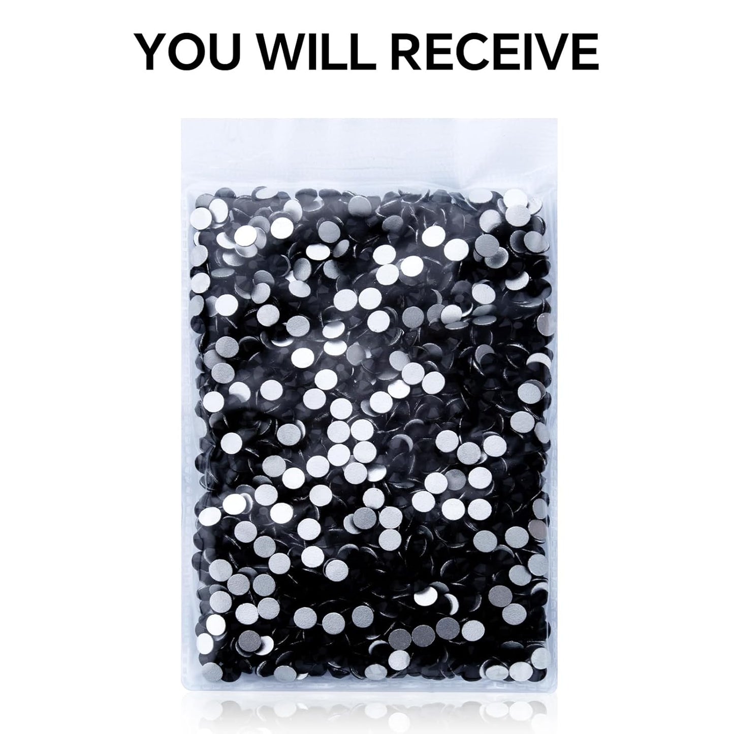 1440Pcs Black Crystal Rhinestones,Glass Flatback Rhinestones Gemstones for Nail Face Makeup Art Crafts Clothes Decoration - (SS12,3.0mm,Black)
