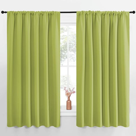 NICETOWN Blackout Curtains for Bedroom, Fresh Green, 1 Pair, 70 by 63-inch by NICETOWN