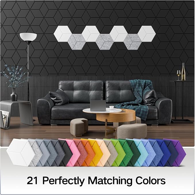 8 Pack Self-Adhesive Acoustic Panels 12" X 10" X 0.4" - Image 6